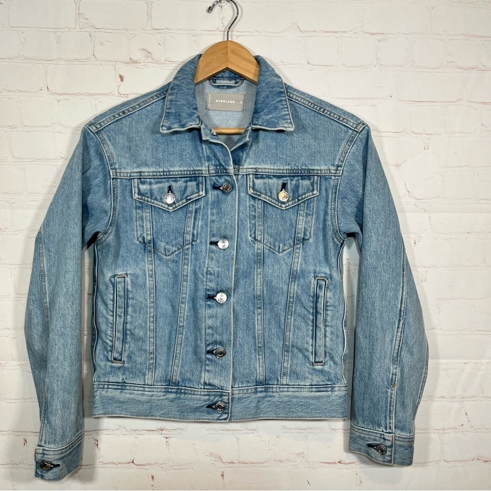 Everlane W Denim Jean Trucker Jacket Womens Size XXS Blue
